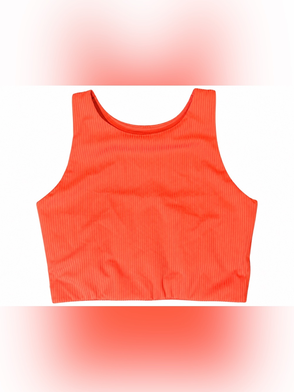 Girlfriend Collective Ribbed Paloma Sports Bra Crop Top Orange Small